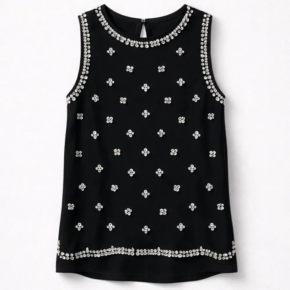 Michael Kors black jewel embellished event top